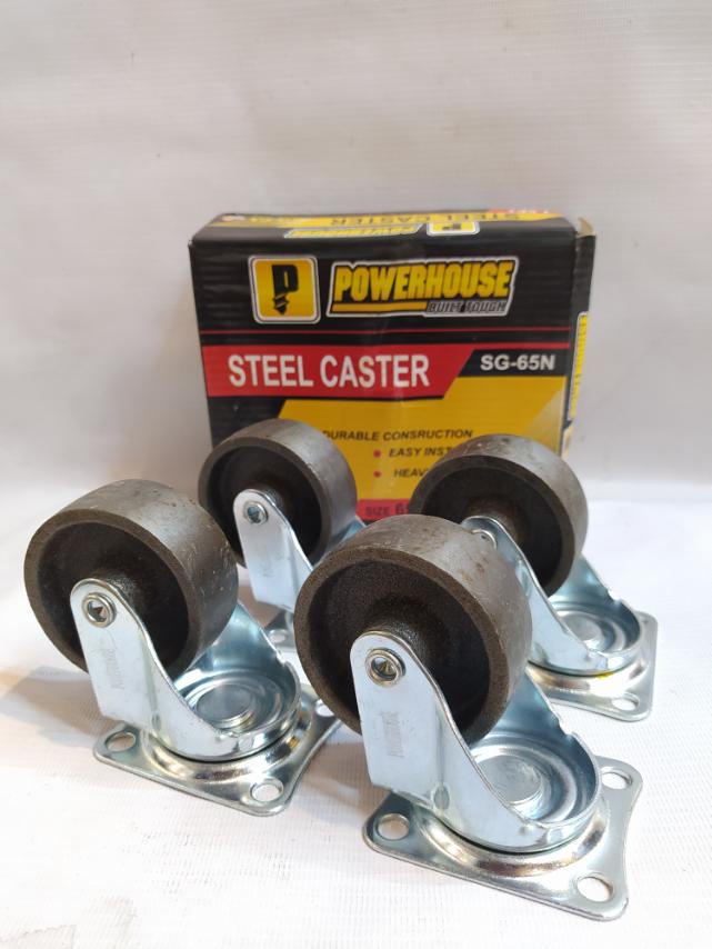 POWERHOUSE SG-65N Steel Caster Set (2 1/2)