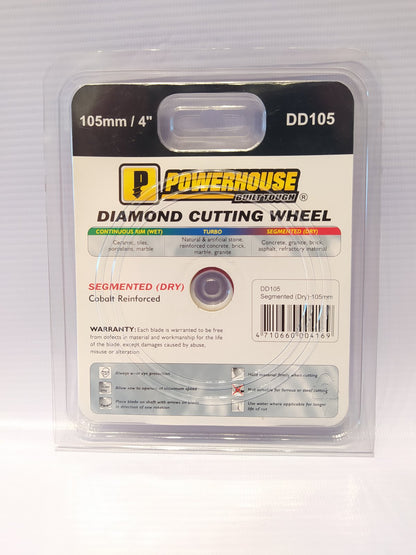 POWERHOUSE DD105 Diamond Cutting Wheel 105mm Segmented (Dry)