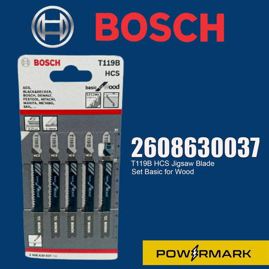 BOSCH 2608630037 T119B HCS Jigsaw Blade Set Basic for Wood