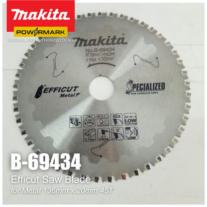 MAKITA B-69434 Efficut Saw Blade for Metal 136mm x 20mm 45T