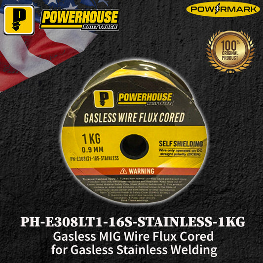 POWERHOUSE PH-E308LT1-16S-STAINLESS-1KG Gasless MIG Wire Flux Cored for Gasless Stainless Welding