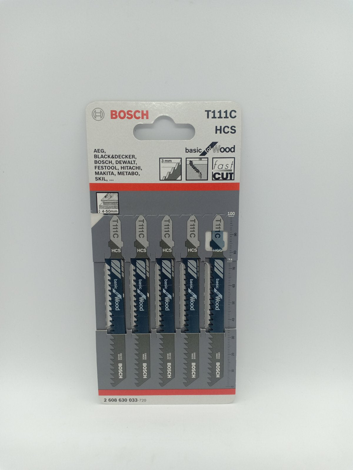 BOSCH 2608630033 T111C HCS Jigsaw Blade Set Basic for Wood