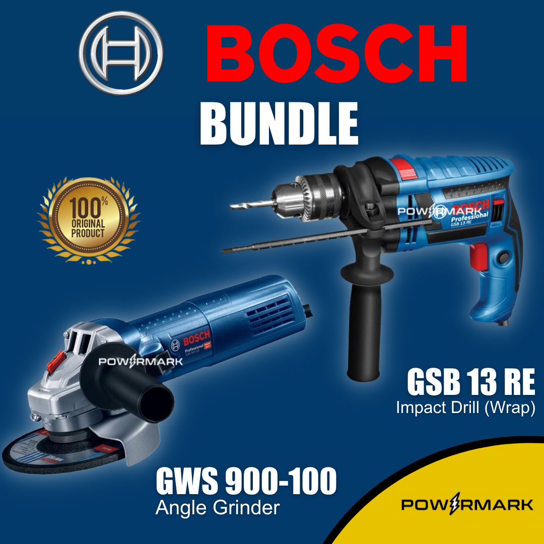 [BUNDLE] BOSCH BOSCH GSB 13 RE (Wrap) Impact Drill + BOSCH GWS 900-100 Angle Grinder