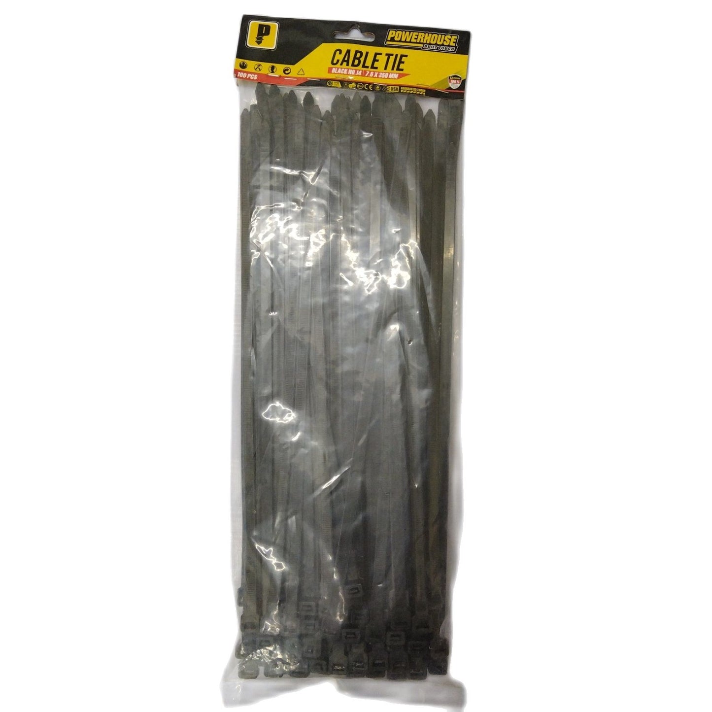 POWERHOUSE Black No.14 Cable Tie 350mm (100pcs)