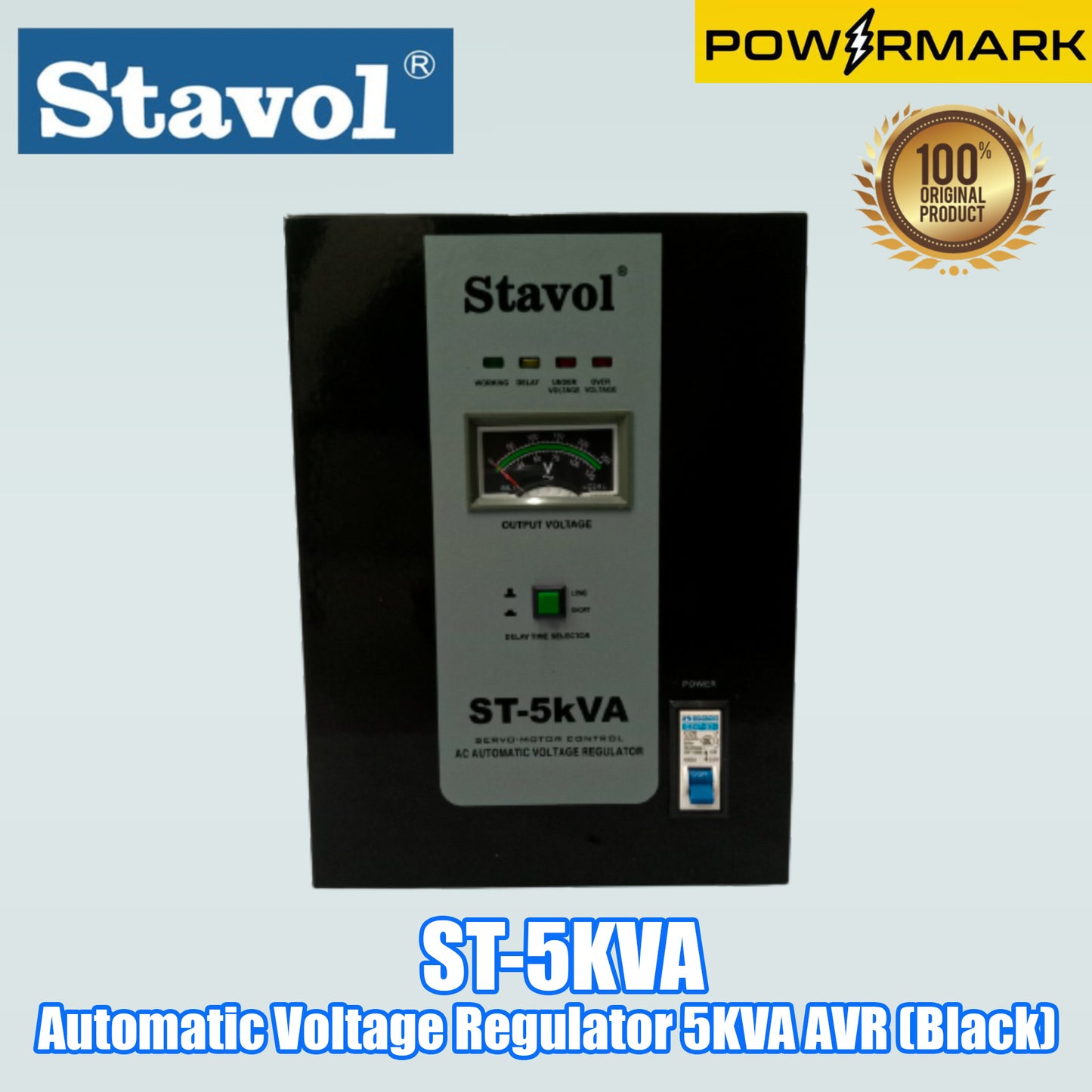 STAVOL ST-5KVA Automatic Voltage Regulator 5KVA AVR (Black)