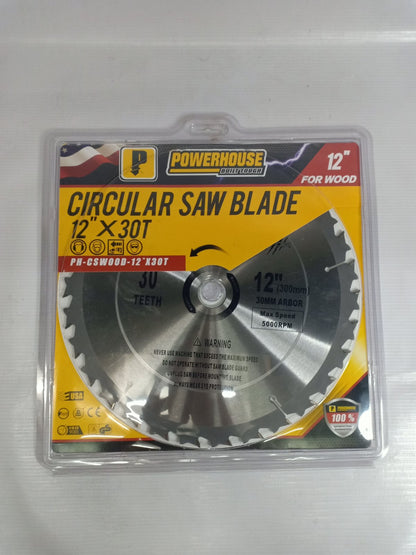 POWERHOUSE PH-CSWOOD-12"X30T Circular Saw Blade 12 inches for Wood 12" x 30T