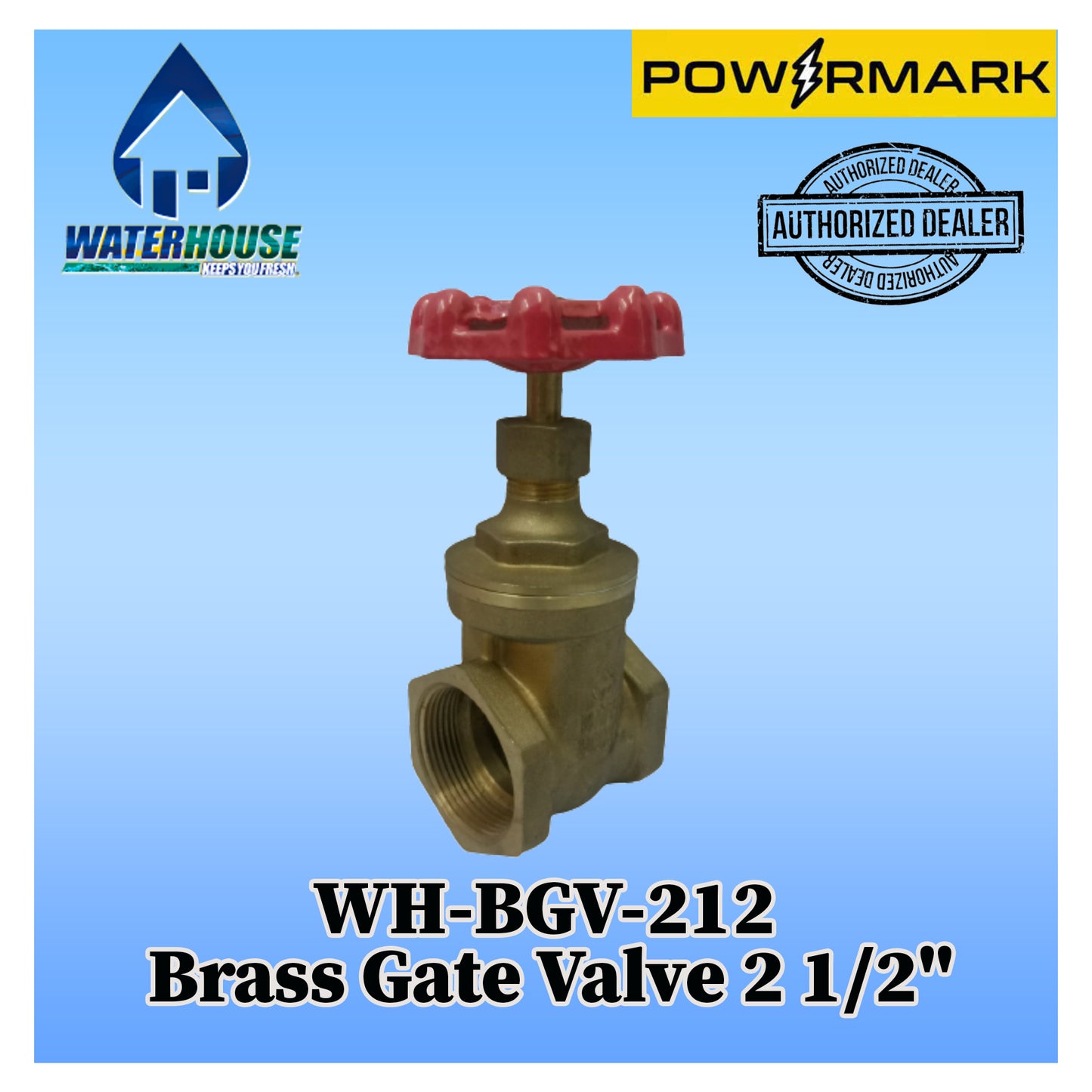 WATERHOUSE WH-BGV-212 Brass Gate Valve 2 1/2"