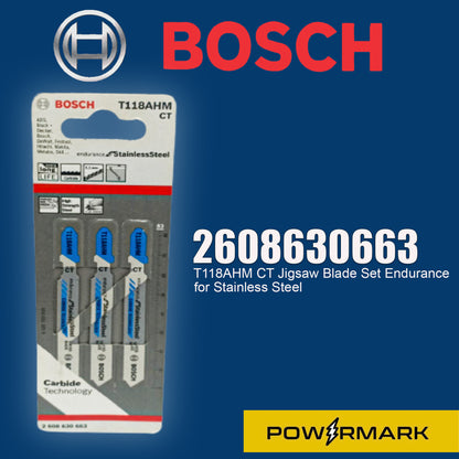 BOSCH 2608630663 T118AHM CT Jigsaw Blade Set Endurance for Stainless Steel