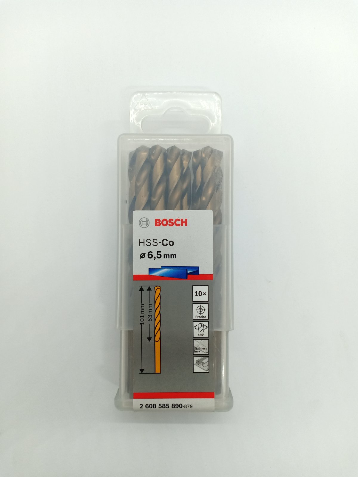 BOSCH 2608585890 HSS-Co Drill Bits for Stainless 6.5 mm (10 pcs.)