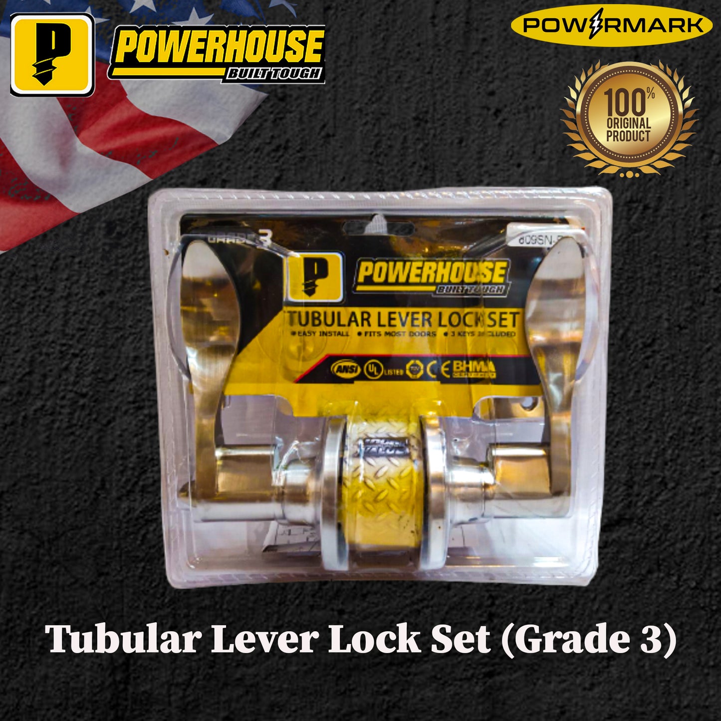 POWERHOUSE Tubular Lever Lock Set (Grade 3)