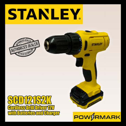 STANLEY SCD121S2K Cordless Drill Driver 12V with Batteries and Charger