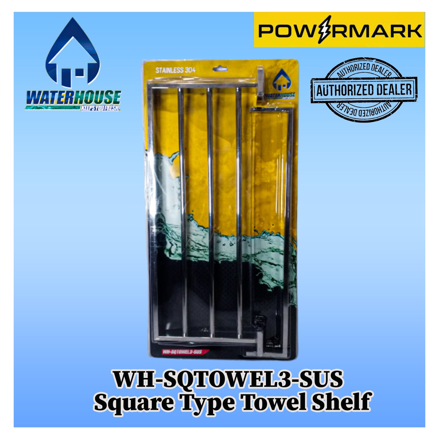 WATERHOUSE WH-SQTOWEL3-SUS Square Type Towel Shelf