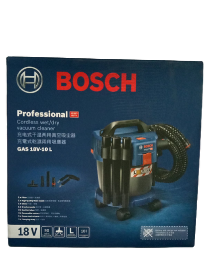 BOSCH GAS 18V-10L Cordless Wet/Dry Vacuum Cleaner with Wheels