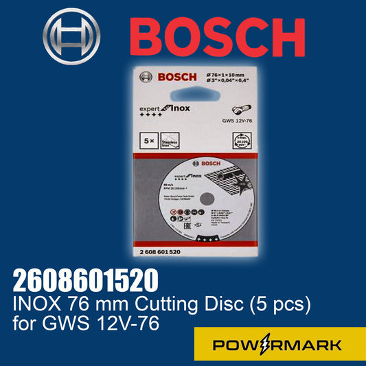 BOSCH 2608601520 INOX 76 mm Cutting Disc (5 pcs)  for GWS 12V-76