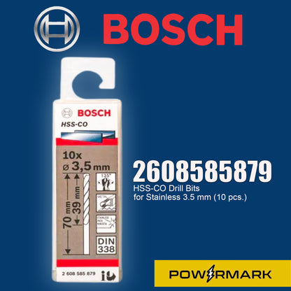 BOSCH 2608585879 HSS-CO Drill Bits for Stainless 3.5 mm (10 pcs.)