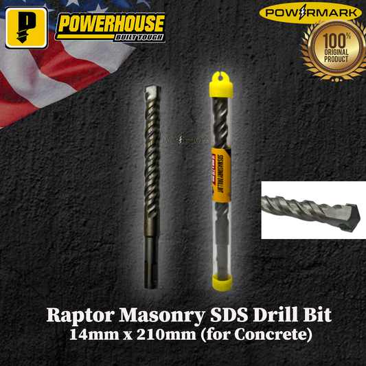 POWERHOUSE Raptor Masonry SDS Drill Bit 14mm x 210mm (for Concrete)