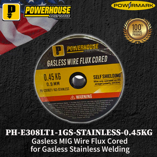 POWERHOUSE PH-E308LT1-1GS-STAINLESS-0.45KG Gasless MIG Wire Flux Cored for Gasless Stainless Welding