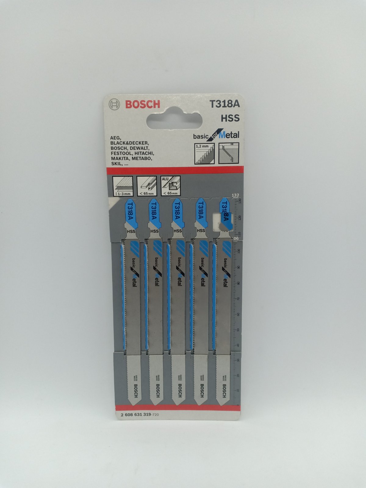 BOSCH 2608631319 T318A HSS Jigsaw Blade Set Basic for Metal