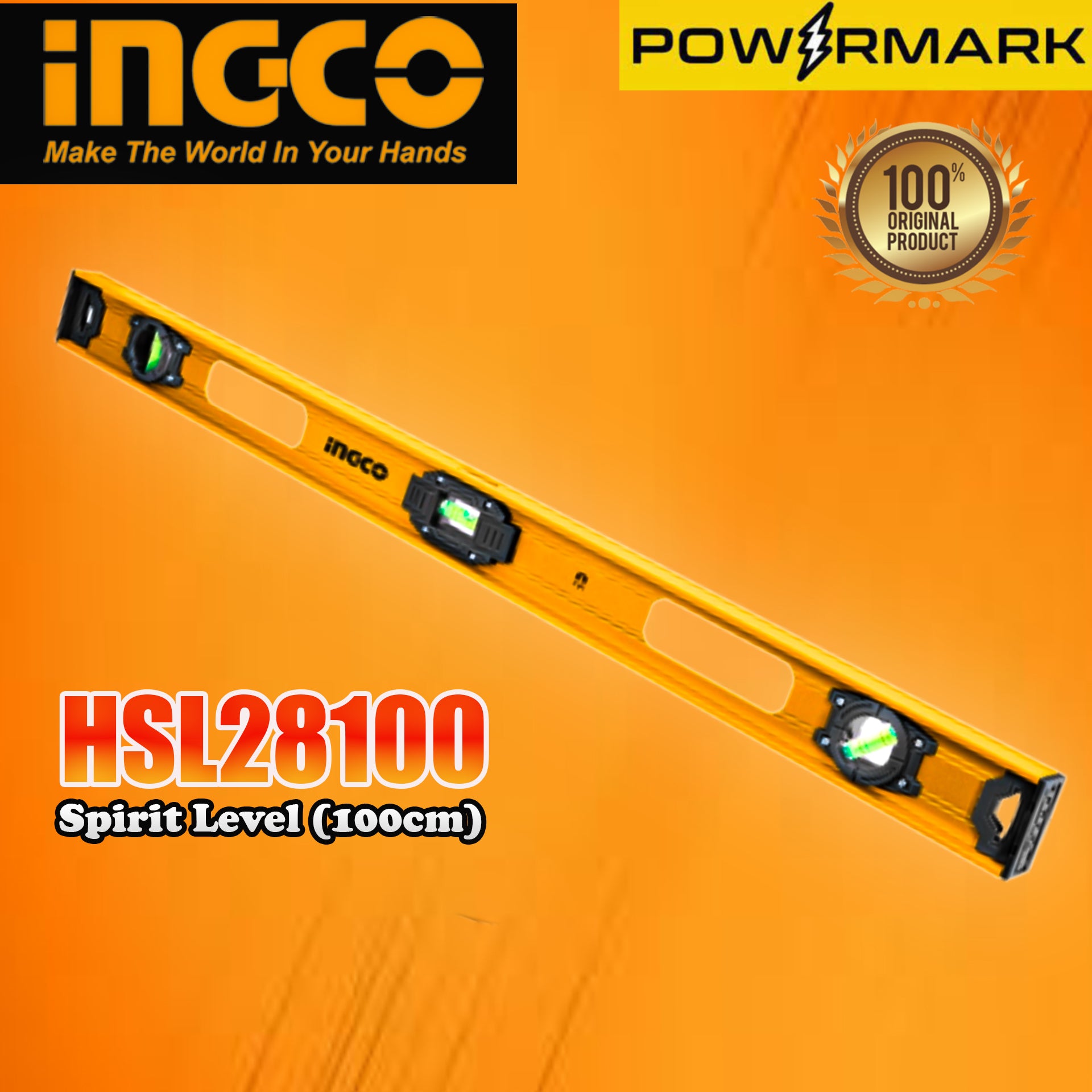 Ingco Sound Level Master INGCO HSL28100 Spirit Level (100cm) – Powermark