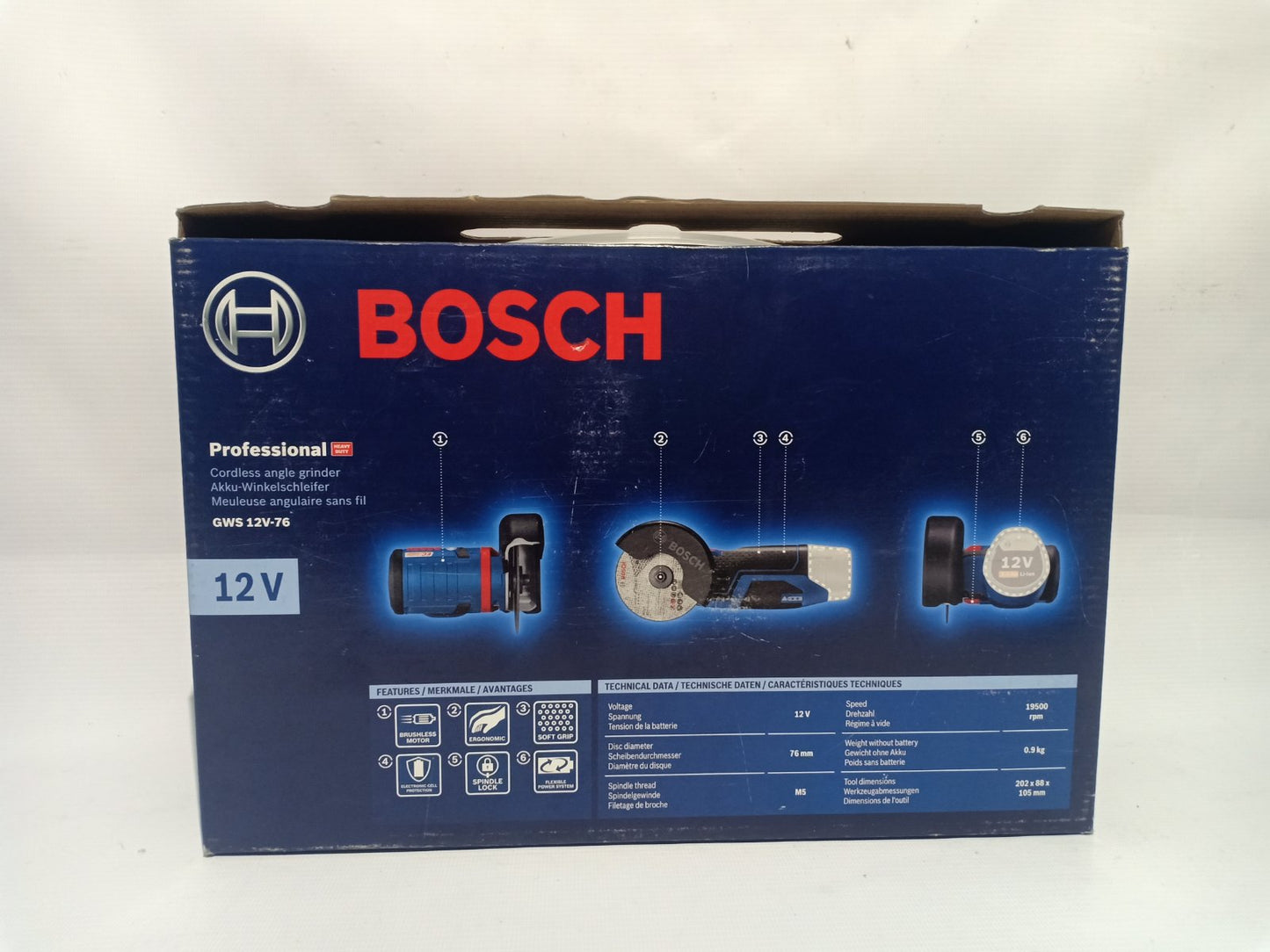 BOSCH GWS 12V-76 Professional Cordless Angle Grinder (Bare Tool)