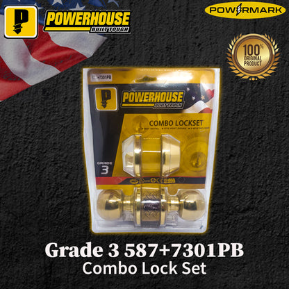 POWERHOUSE Grade 3 587+7301PB Combo Lock Set