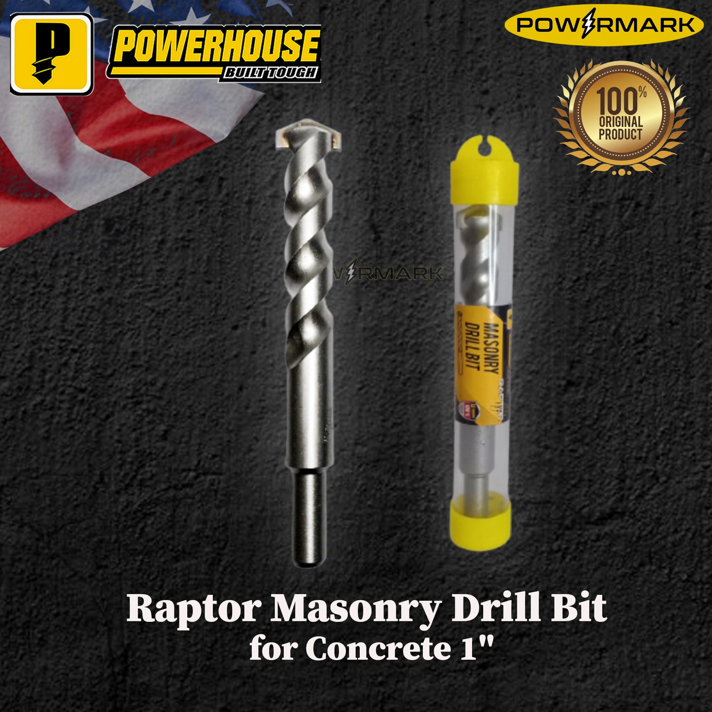 POWERHOUSE  Raptor Masonry Drill Bit for Concrete 1"