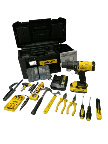 STANLEY FATMAX SCD711C1H Cordless Hammer Drill 20V Max with Hand tools and Accesories Set