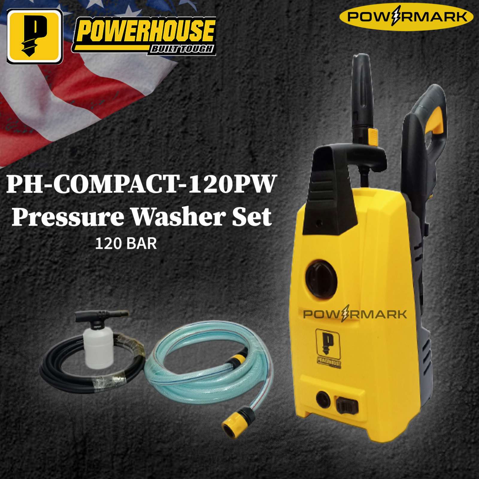 Powerhouse Ph Compact 120pw High Pressure Washer 120 Bar Powermark