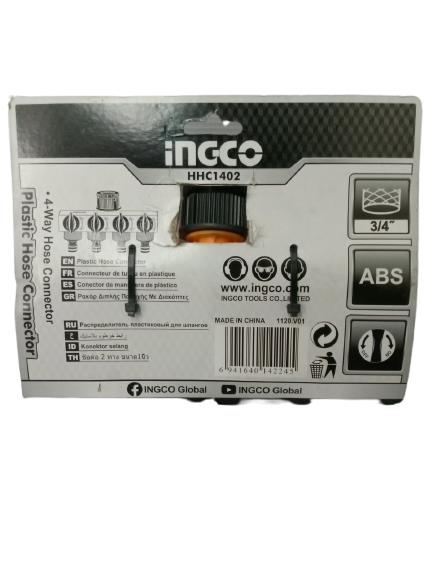 INGCO HHC1402 4-way Plastic Hose Connector