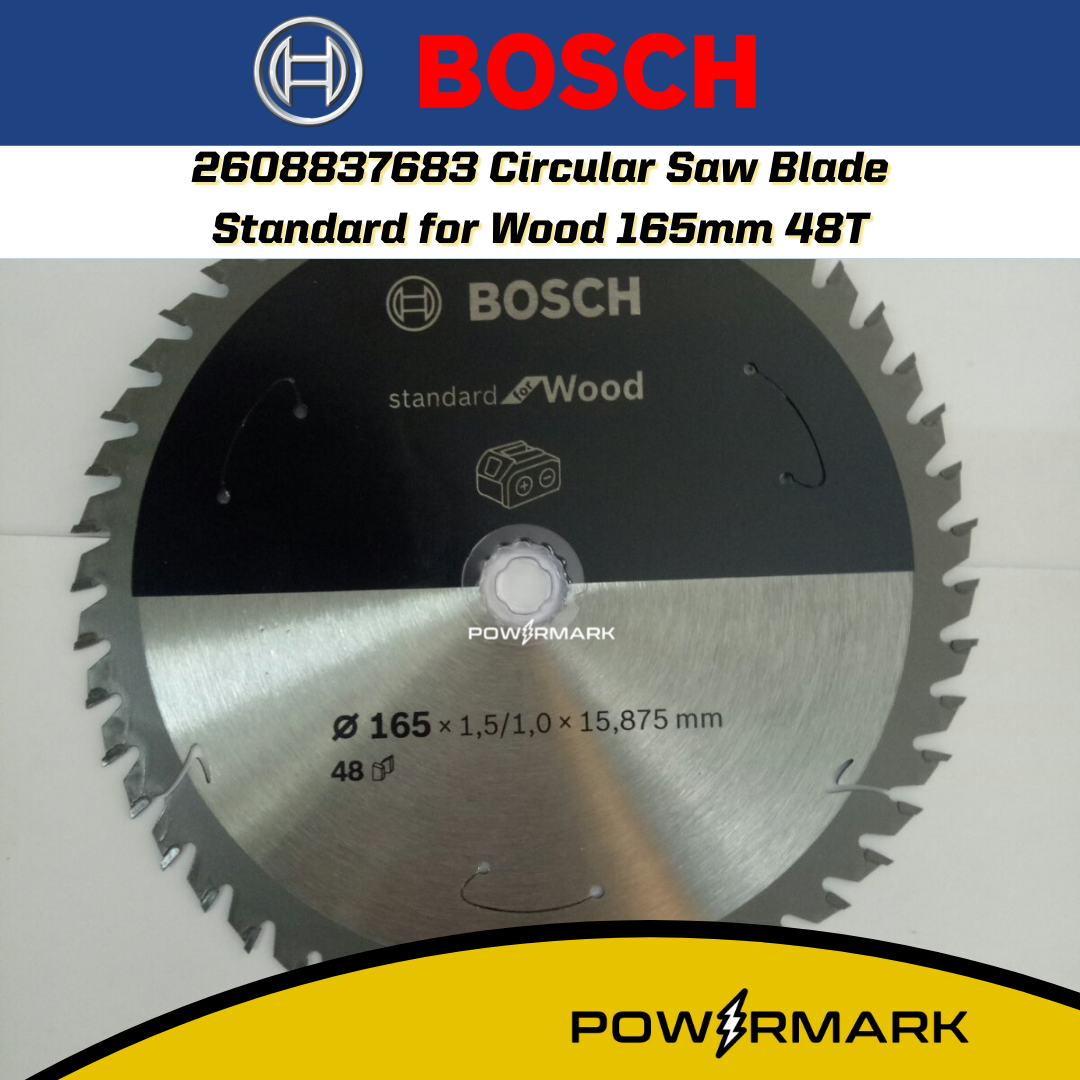 BOSCH 2608837683 Circular Saw Blade Standard for Wood 165mm 48T