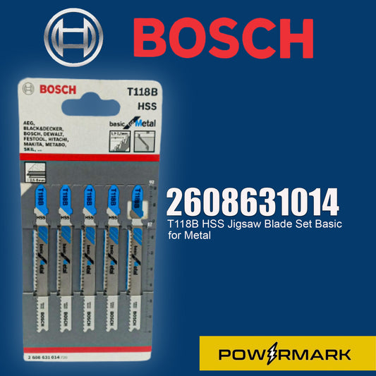 BOSCH 2608631014 T118B HSS Jigsaw Blade Set Basic for Metal