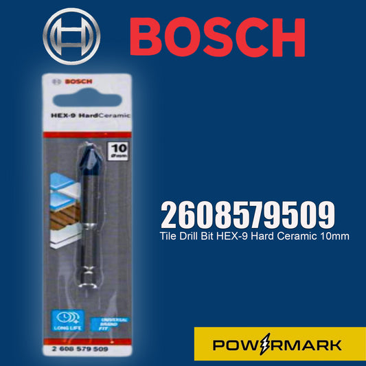 BOSCH 2608579509 Tile Drill Bit HEX-9 HardCer 10X90