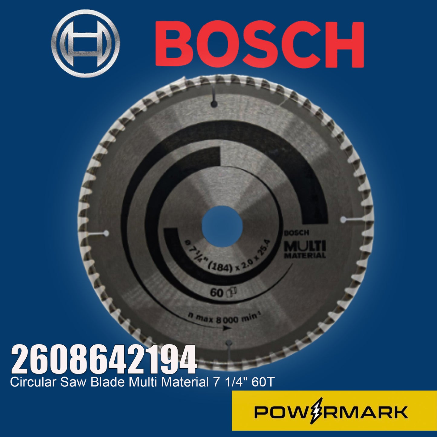 BOSCH 2608642194 Circular Saw Blade Multi Material 7 1/4" 60T