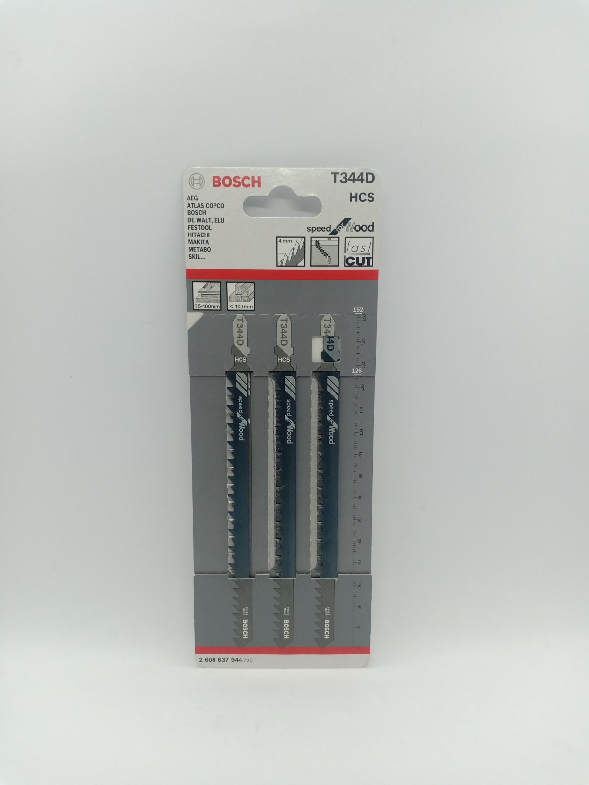 BOSCH 2608637944 T344D HCS Jigsaw Blade Set Speed for Wood