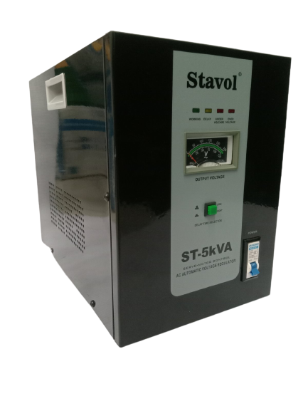 STAVOL ST-5KVA Automatic Voltage Regulator 5KVA AVR (Black)