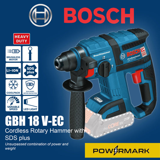 BOSCH GBH 18 V-EC Brushless Cordless Rotary Hammer (Bare Tool)