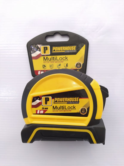 POWERHOUSE MultiLock Nylon Measuring Tape 8m