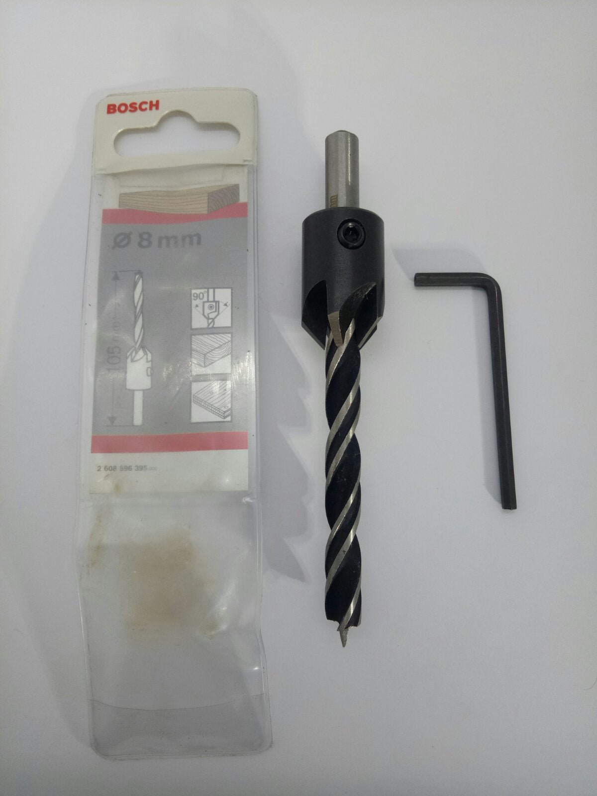 BOSCH 2608596395 Wood Drill Bit with Countersink 8mm