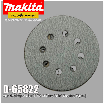 MAKITA D-65822 Abrasive Paper Disc 5" 60 Grit for Orbital Sander (10pcs.)