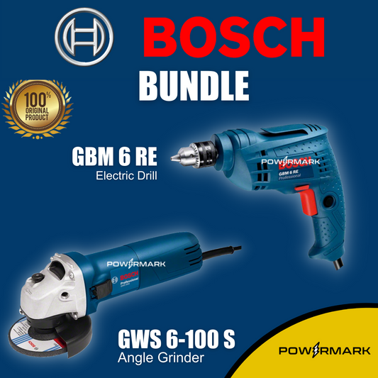 [BUNDLE] BOSCH GBM 6 RE Electric Drill + BOSCH GWS 6-100 S Angle Grinder