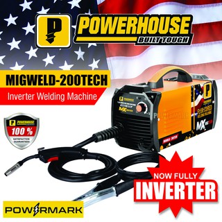 POWERHOUSE MIGWELD-200TECH Inverter Gasless MIG Welding Machine (Flux Cored)