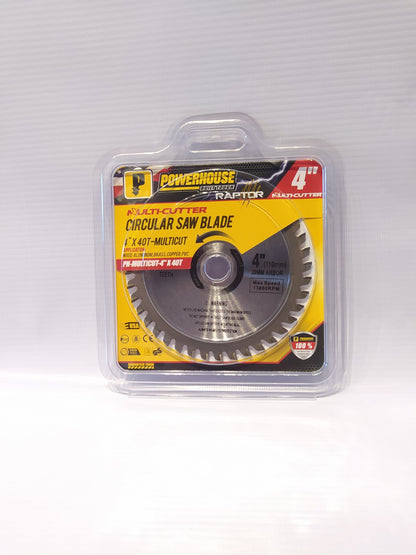 POWERHOUSE Raptor PH-MULTICUT-4" x 40T Circular Saw Blade 4" for Wood, Aluminum, Brass, Copper, PVC