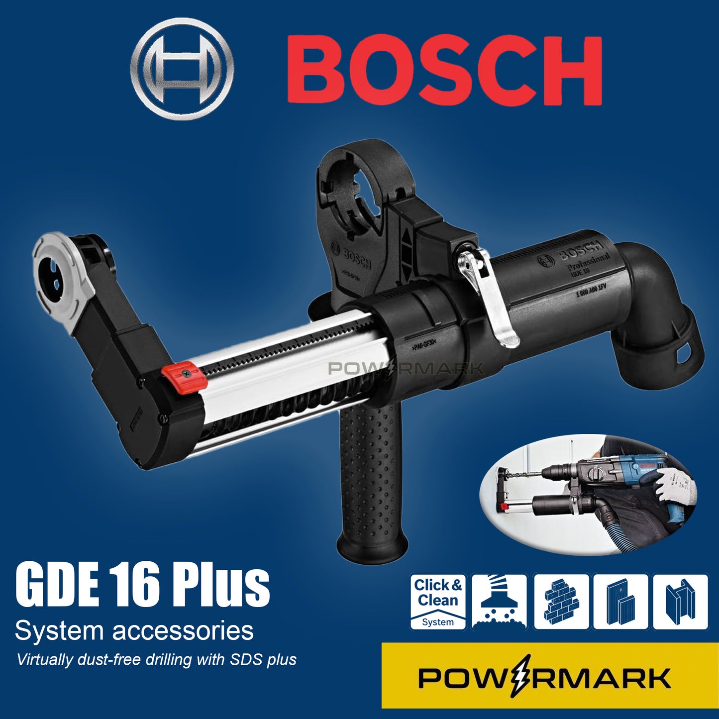 BOSCH GDE 16 PLUS Dust Extractor for SDS Plus Drilling