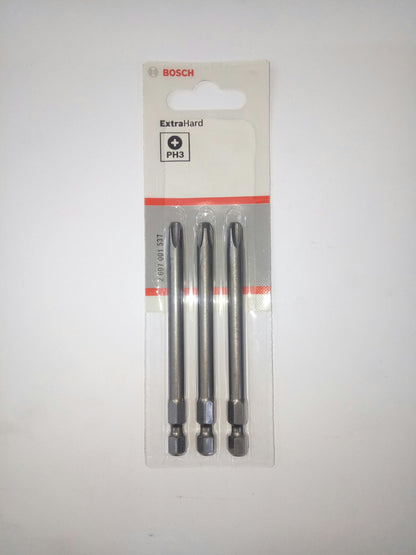 BOSCH 2607001537 Screwdriver Bit PH3 (89mm) x 3