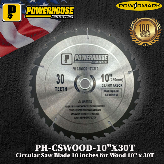 POWERHOUSE PH-CSWOOD-10"X30T Circular Saw Blade 10 inches for Wood 10" x 30T