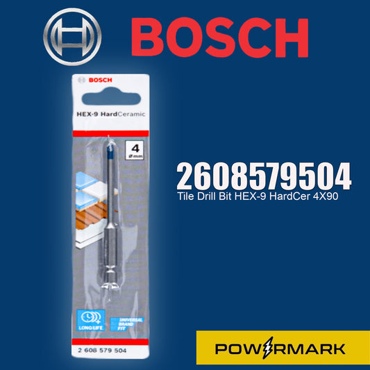 BOSCH 2608579504 Tile Drill Bit HEX-9 HardCer 4X90