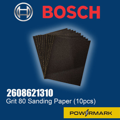 BOSCH 2608621310 Grit 80 Sanding Paper (10pcs)