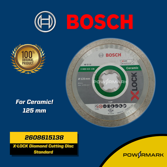 BOSCH 2608615138 X-LOCK Diamond Cutting Disc Standard for Ceramic 125 mm