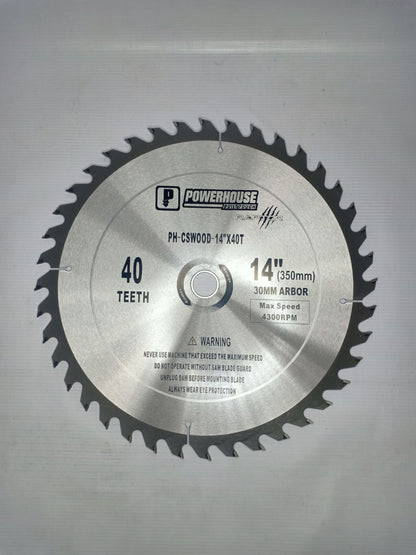 POWERHOUSE PH-CSWOOD-14"X40T Circular Saw Blade 14 inches for Wood 14" x 40T