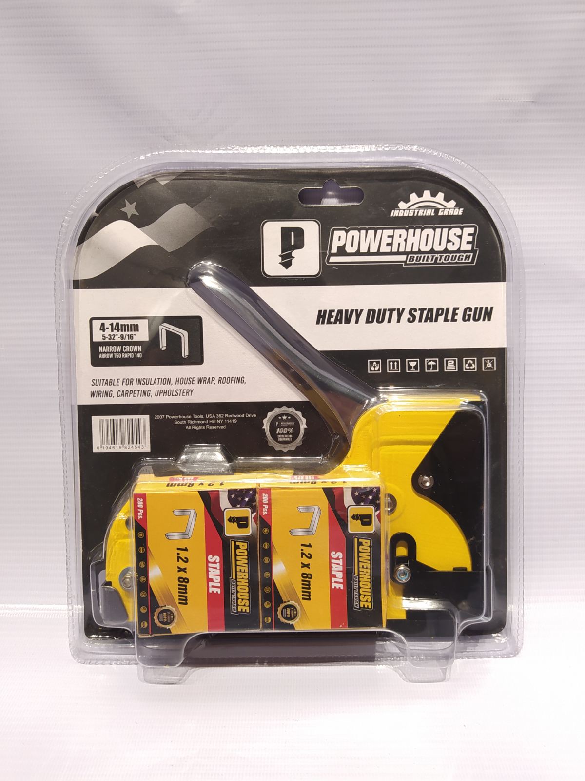 POWERHOUSE Heavy Duty Staple Gun 4-14mm with Staple 1.2 x 8mm